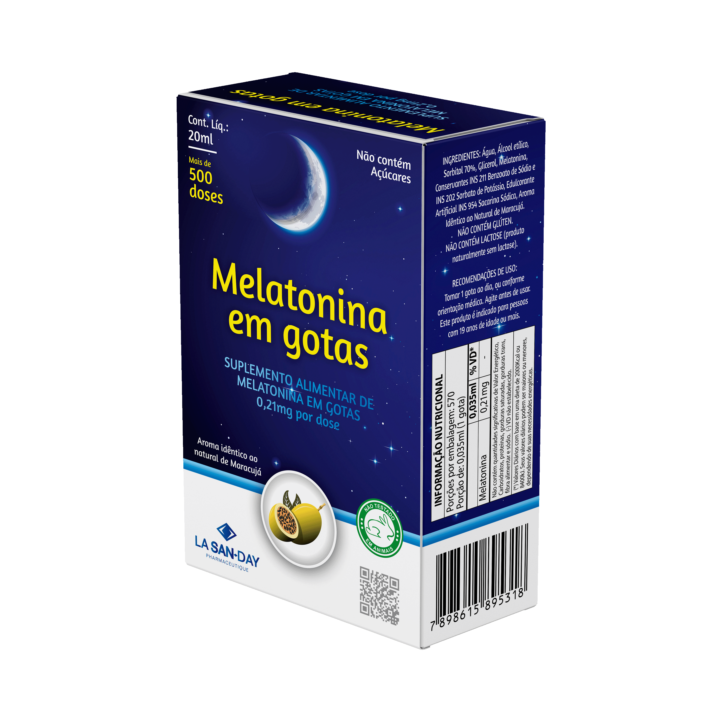 Melatonina em Gotas Sabor Maracujá 20ml