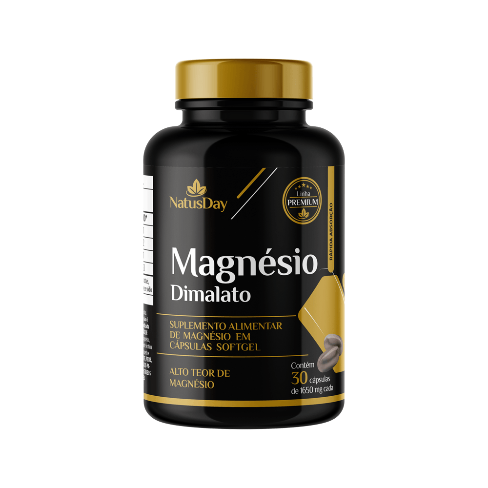 Suplemento Alimentar de Magnésio Dimalato 30 Cápsulas Softgel