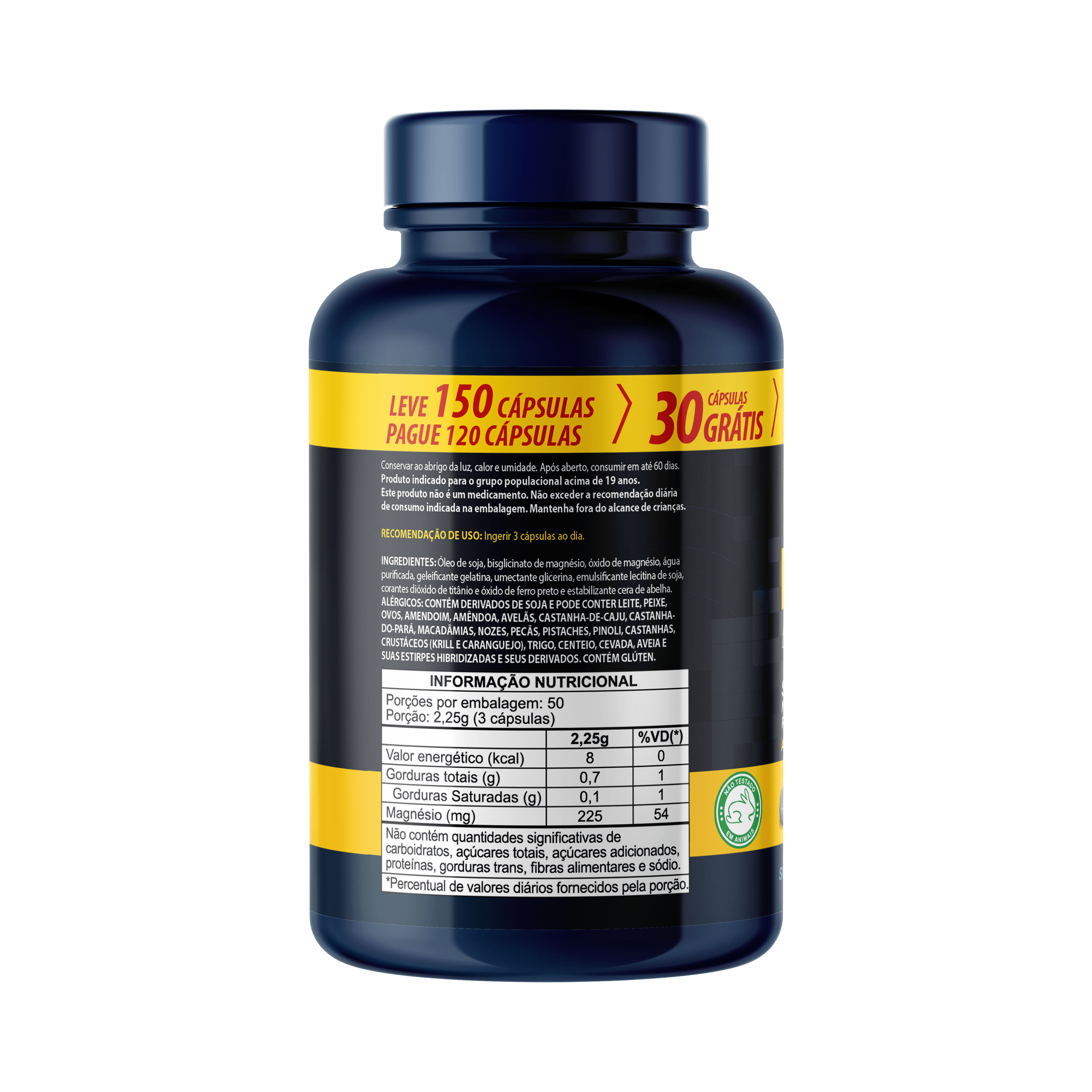 Magnésio Bisglicinato 150 Cápsulas Softgel