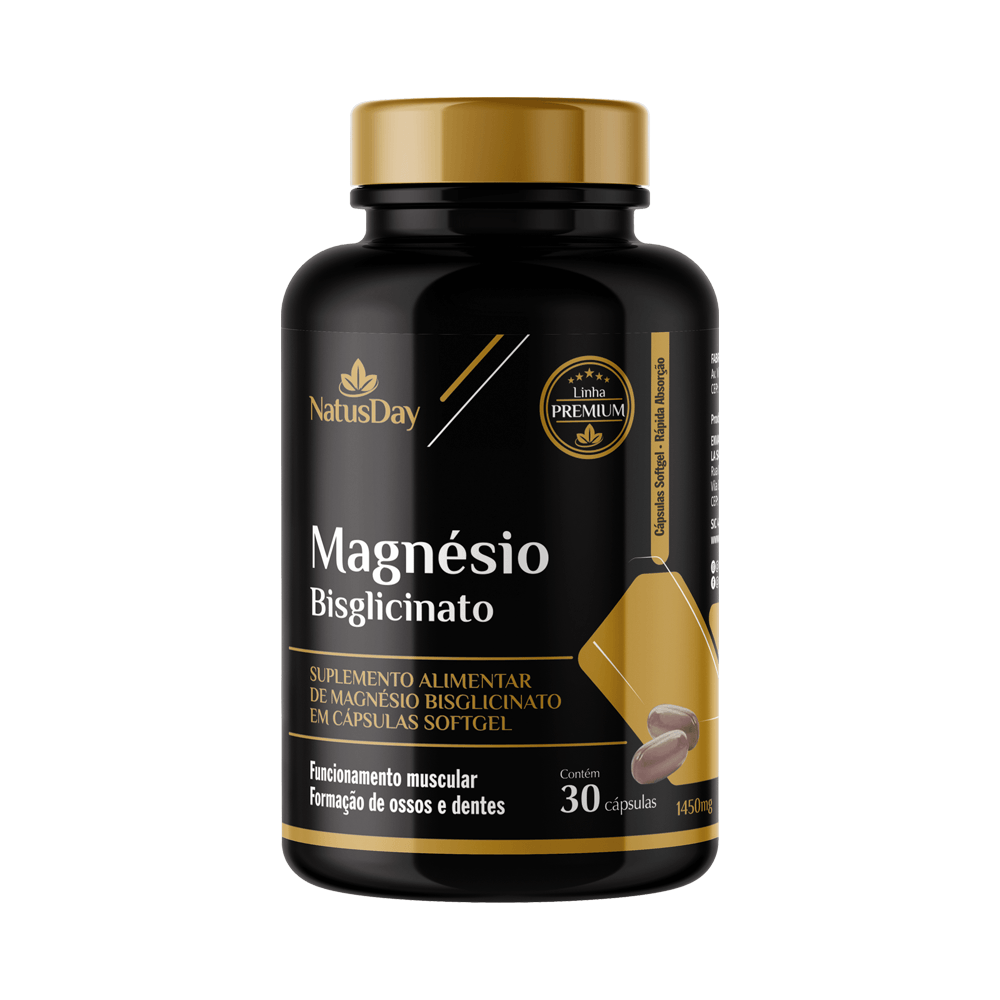 Magnésio Bisglicinato Natusday Premium 30 Cápsulas