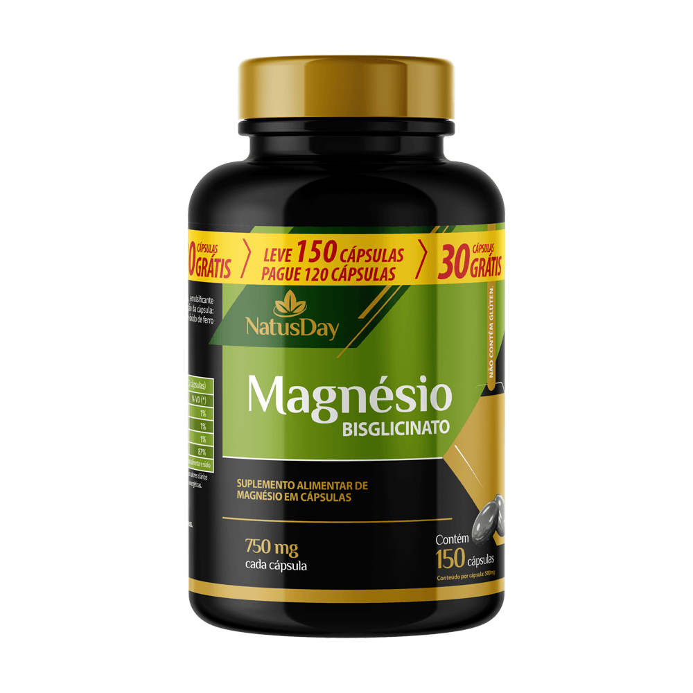 Suplemento de Magnésio Bisglicinato 150 Cápsulas Softgel
