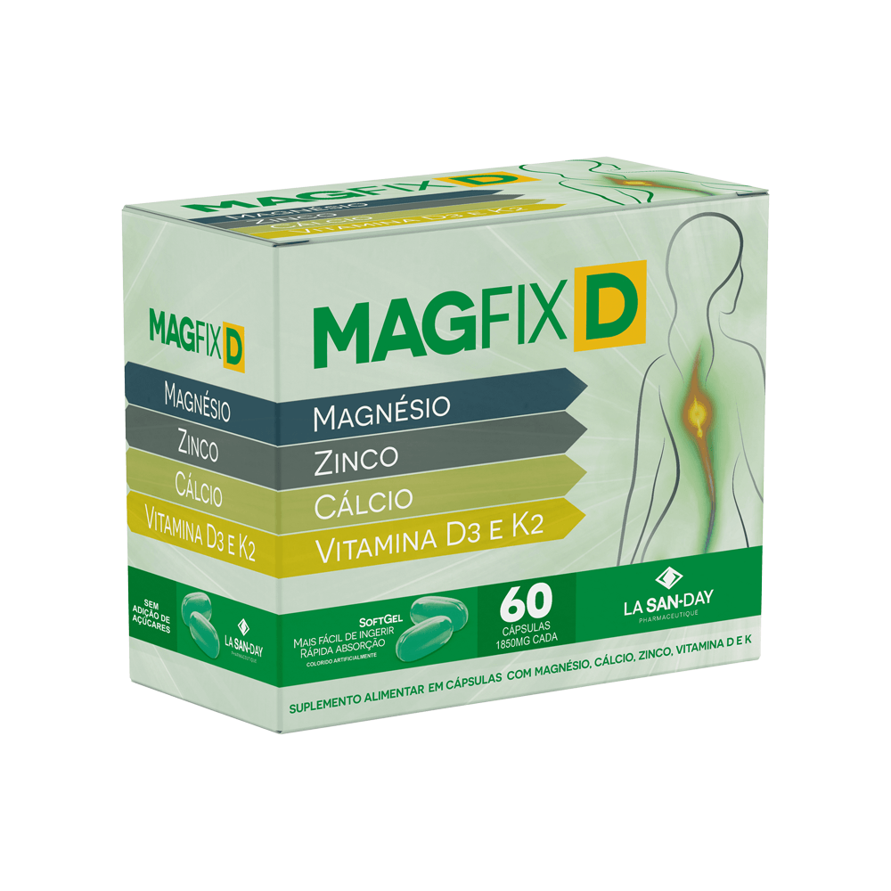 Magnésio com Vitamina D, K e Cúrcuma 30 Cápsulas