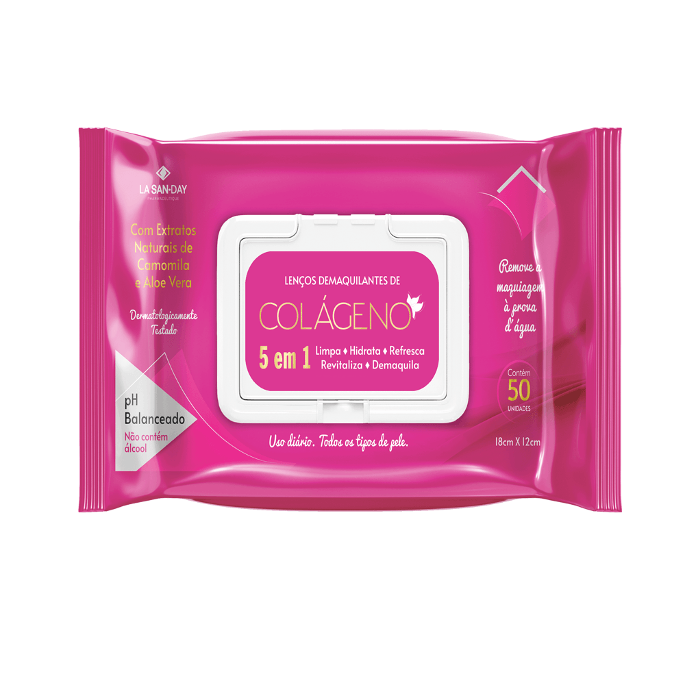 Lenços Demaquilantes Com Camomila E Aloe Vera  50un