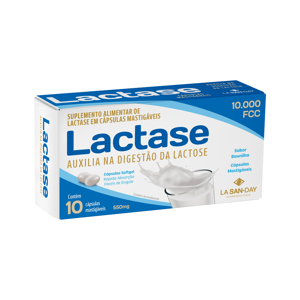 Suplemento Alimentar de Lactase em Cápsulas Mastigáveis