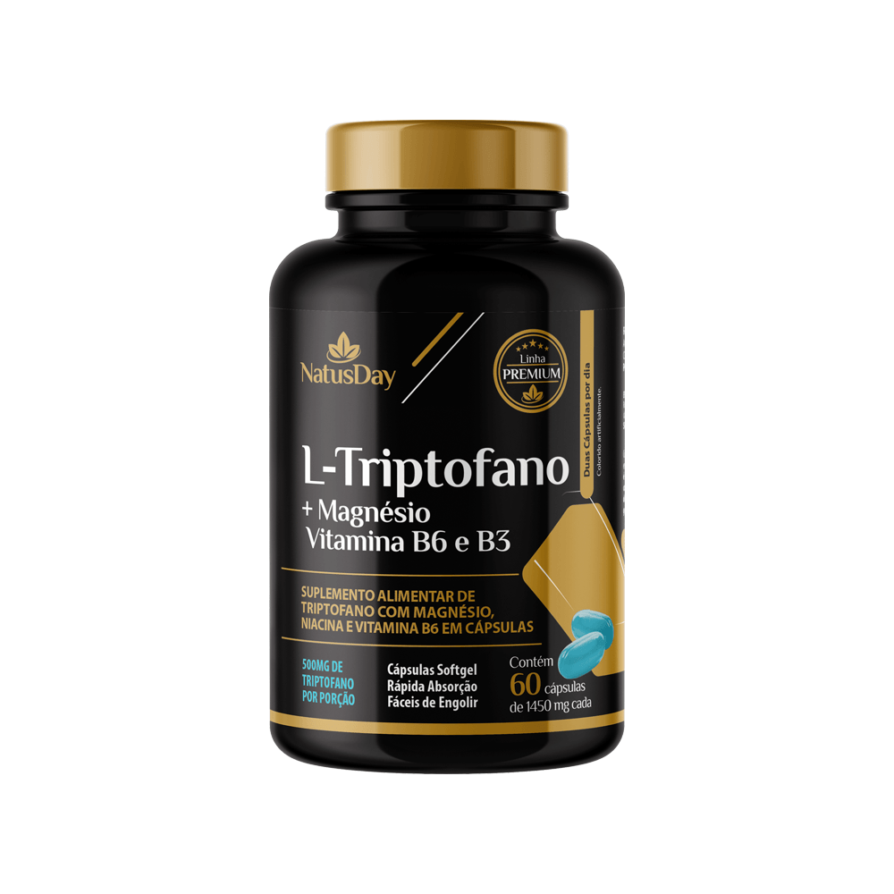 Suplemento de Triptofano com Magnésio e Vitaminas 60 Cápsulas