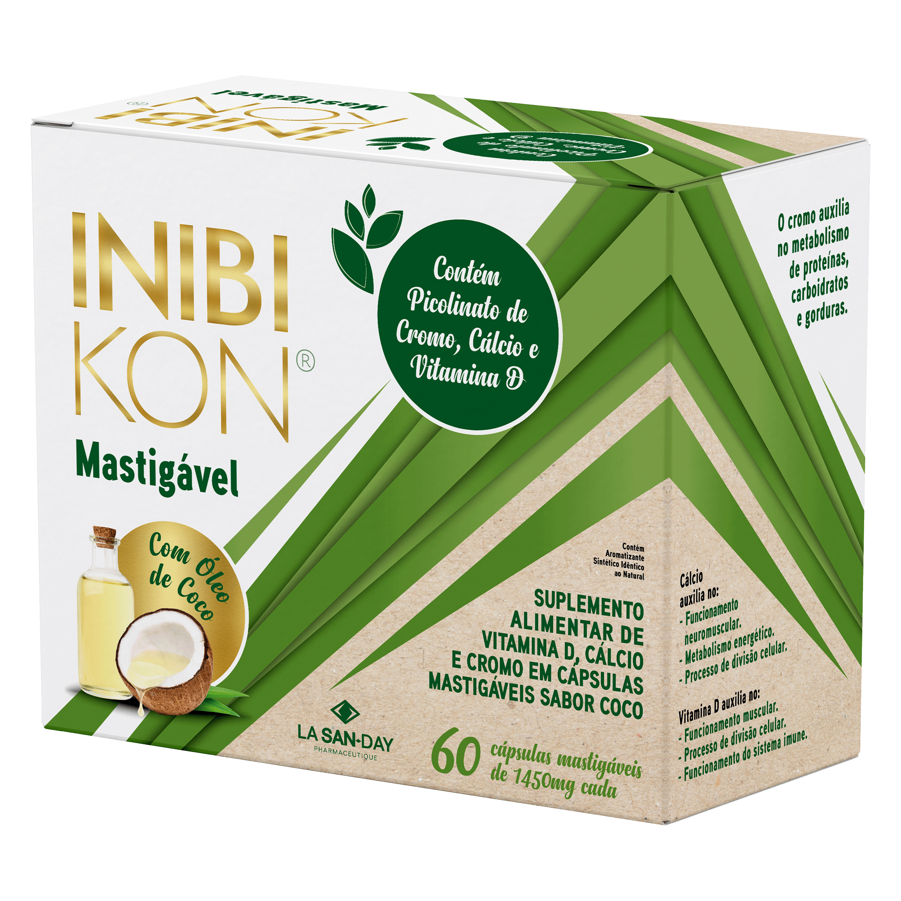 Vitamina D, Cálcio e Cromo Mastigável  60 Cápsulas