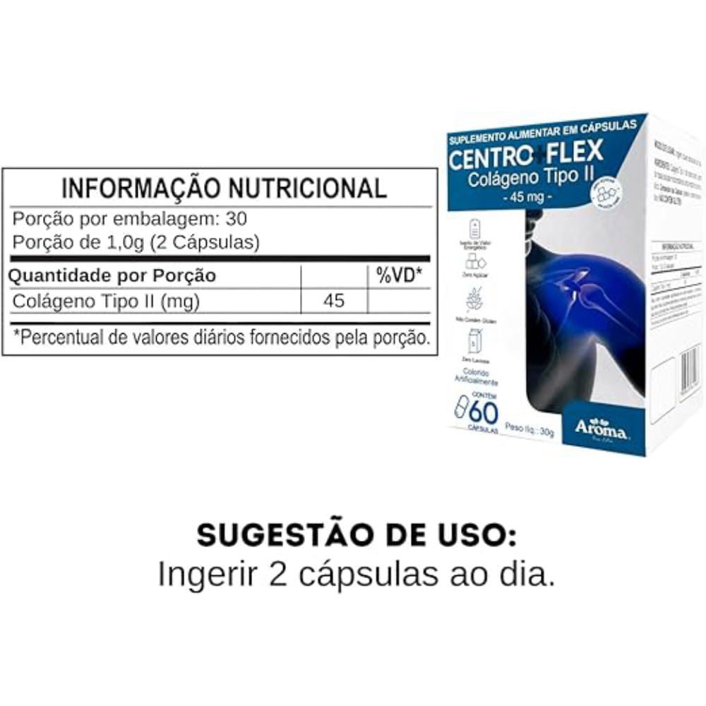 Colágeno Tipo II Centro+Flex 60 Cápsulas