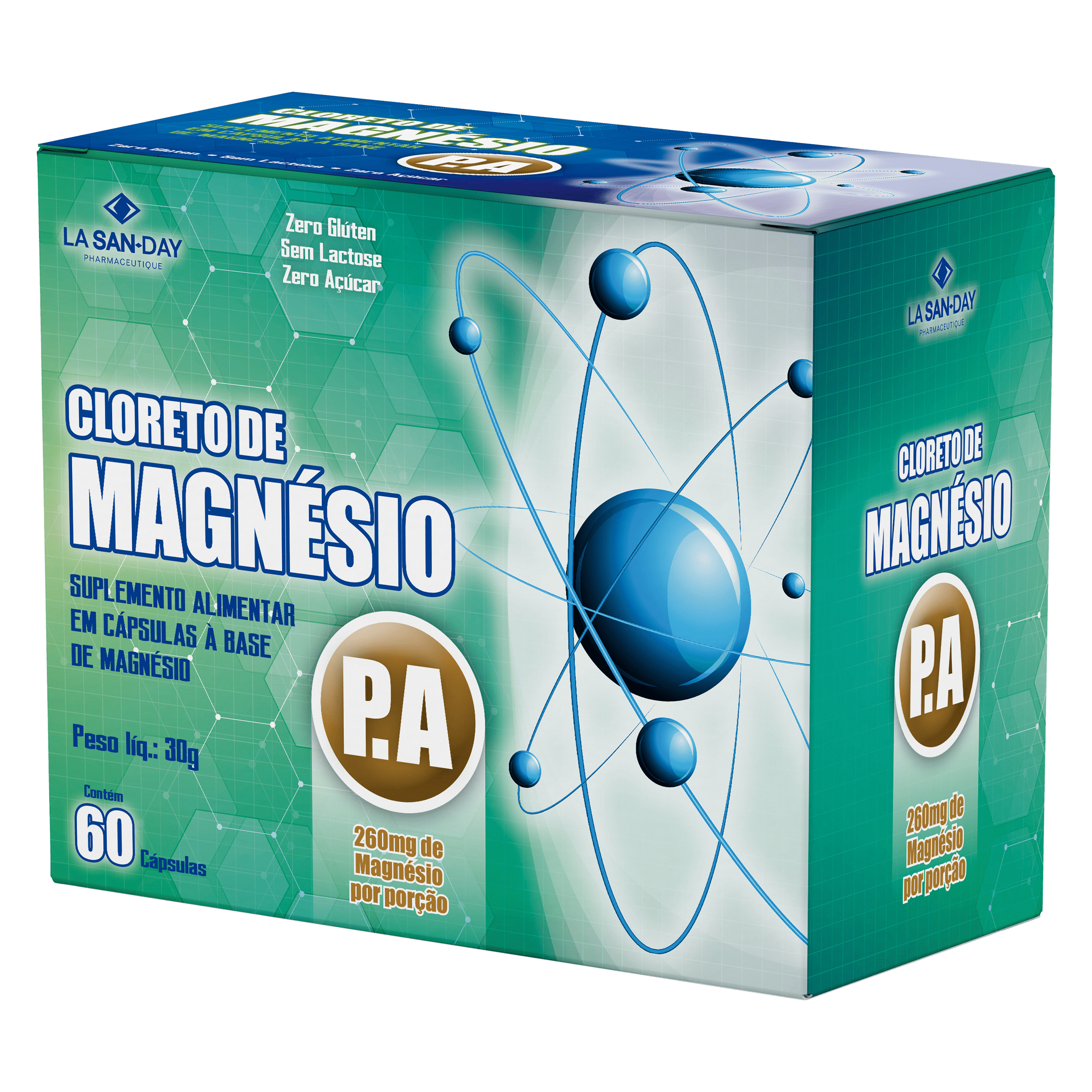 Suplemento Alimentar de Cloreto de Magnésio P.A. 60 Cápsulas Softgel
