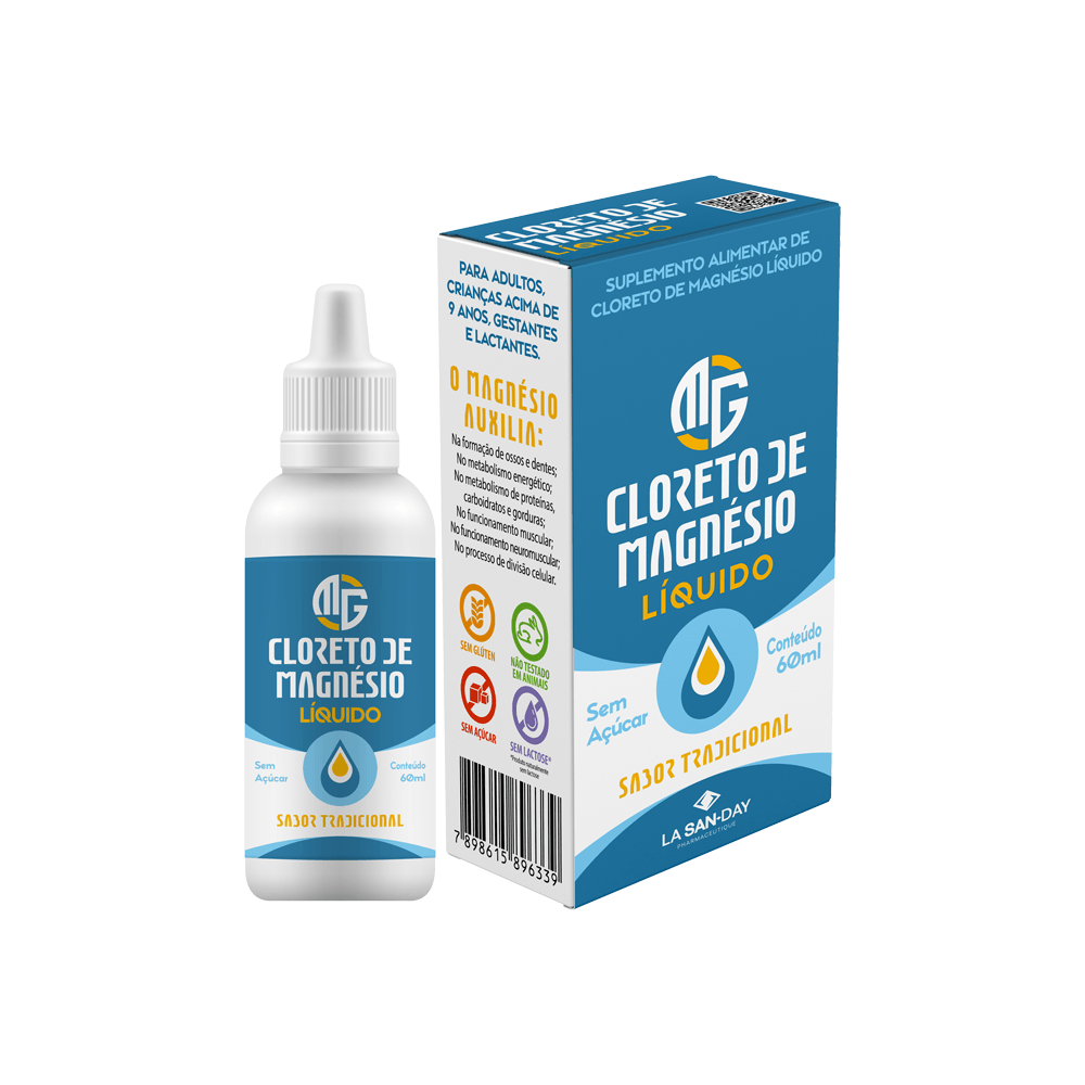 Suplemento Alimentar Líquido de Cloreto de Magnésio 60ml