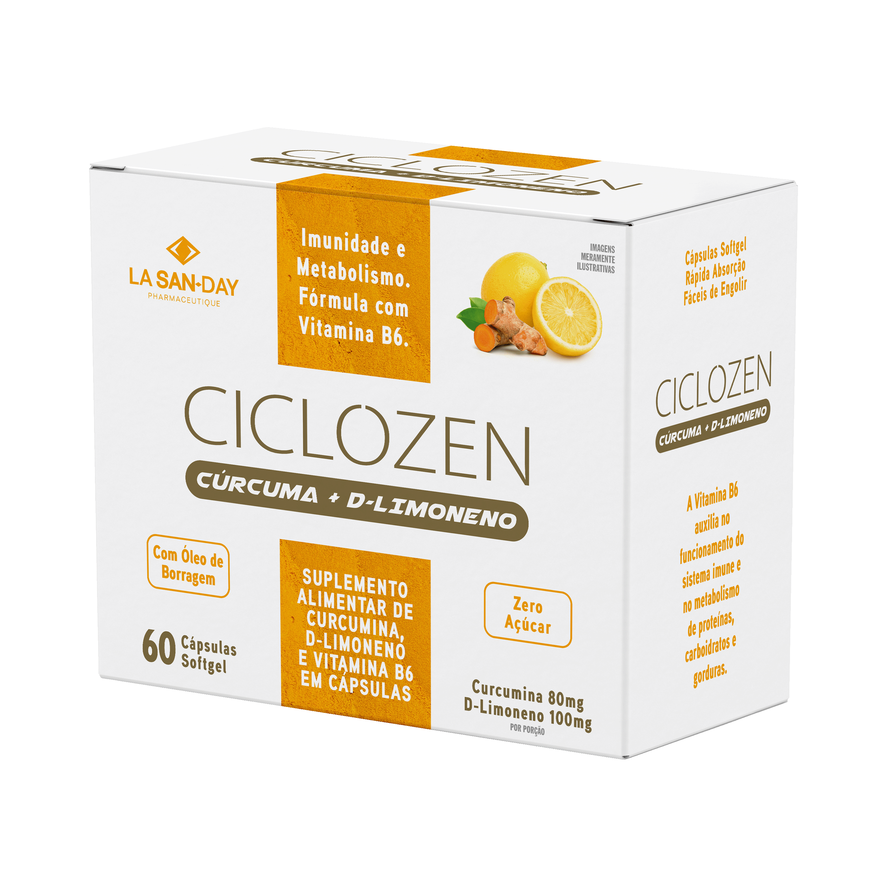 Suplemento de Curcumina e D-Limoneno 60 Cápsulas