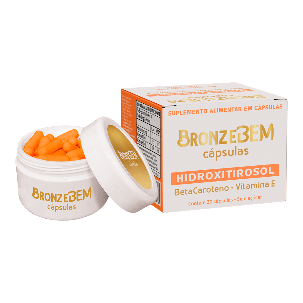Suplemento Alimentar de Hidroxitirosol, Betacaroteno e Vitamina E 30 Cápsulas