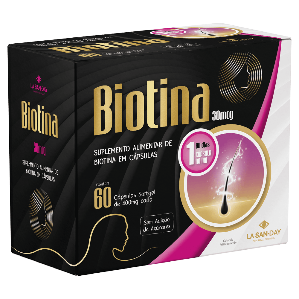 Suplemento Alimentar de Biotina 60 Cápsulas Softgel