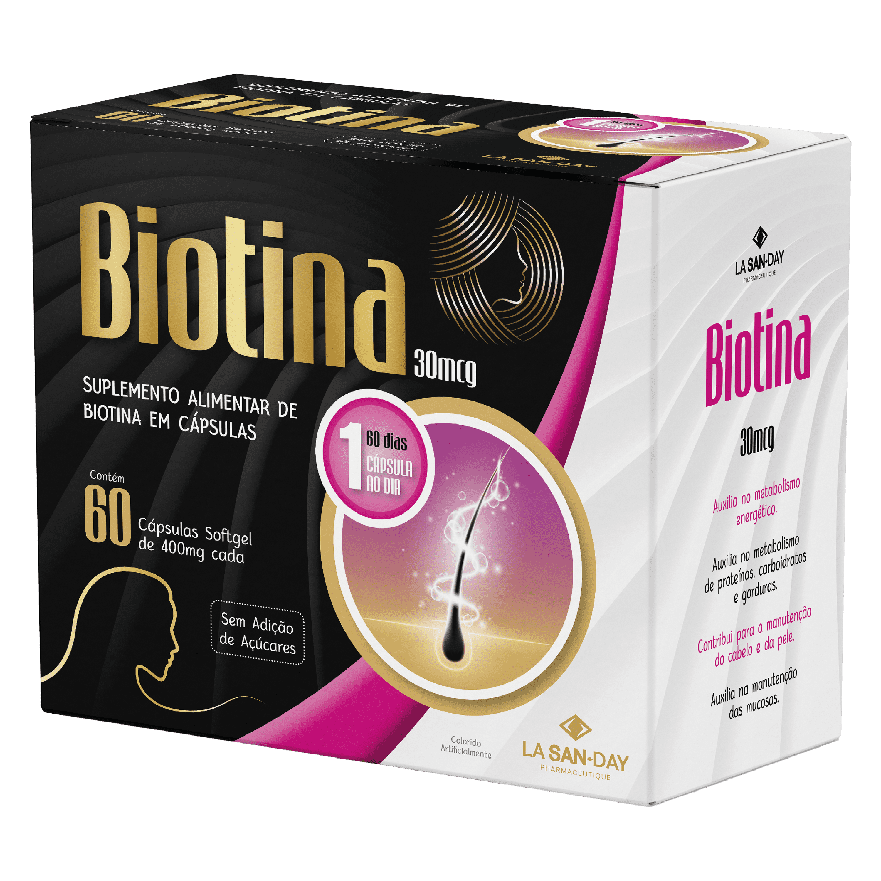 Suplemento Alimentar de Biotina 60 Cápsulas Softgel