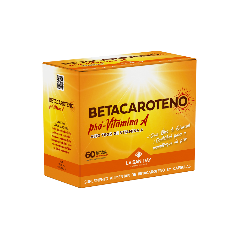 Suplemento Alimentar de Betacaroteno 60 Cápsulas Softgel
