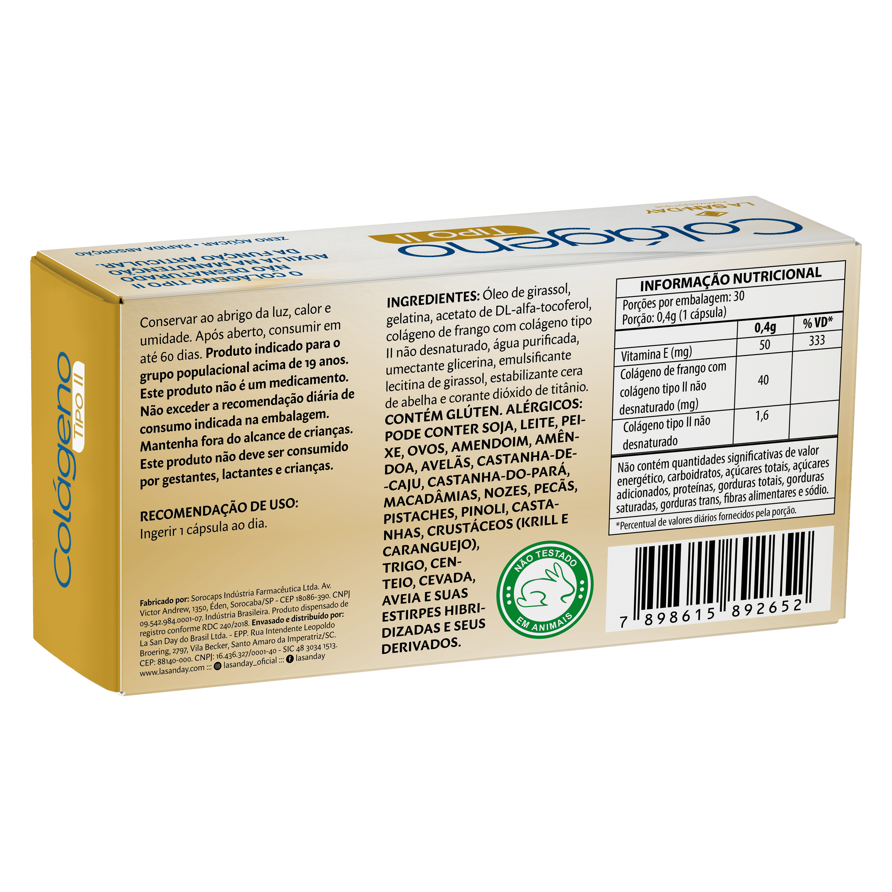 Colágeno Tipo 2 + Vitamina E 30 Cápsulas