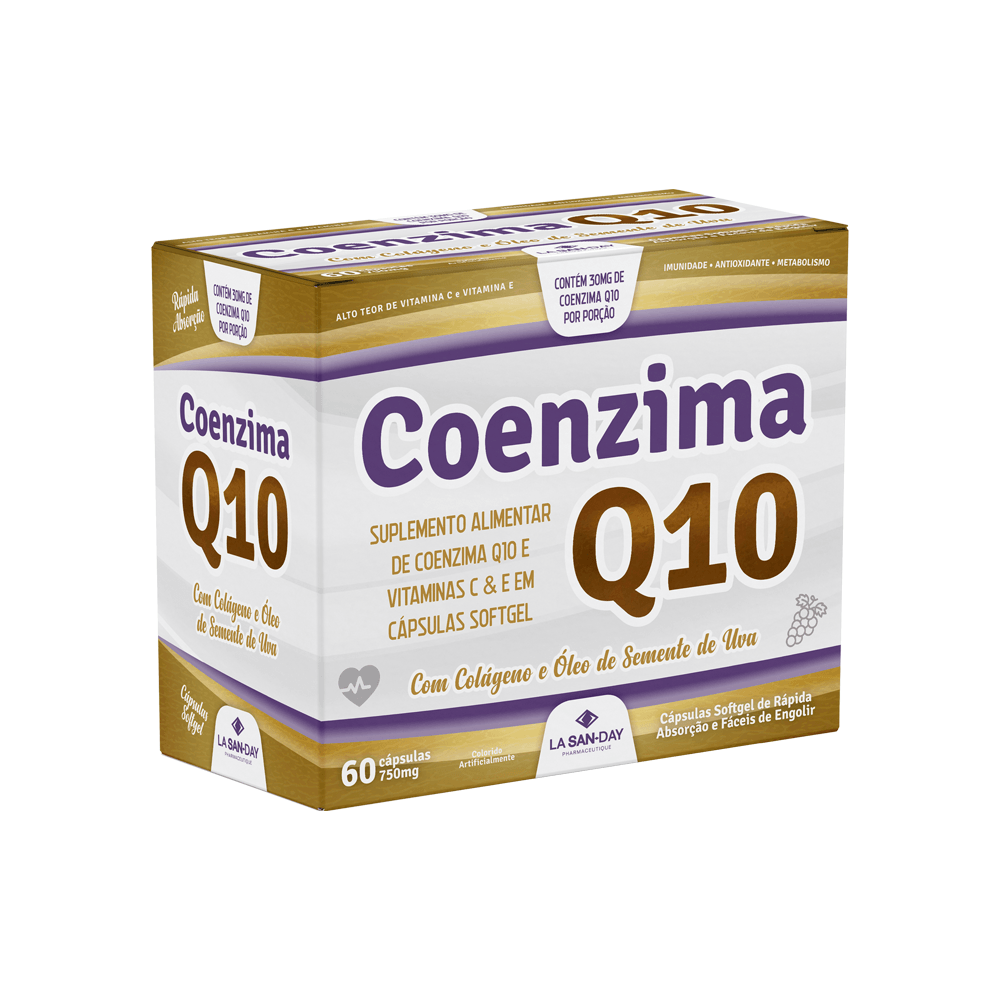 Coenzima Q10 + Colágeno Hidrolisado La San Day 60 Cápsulas