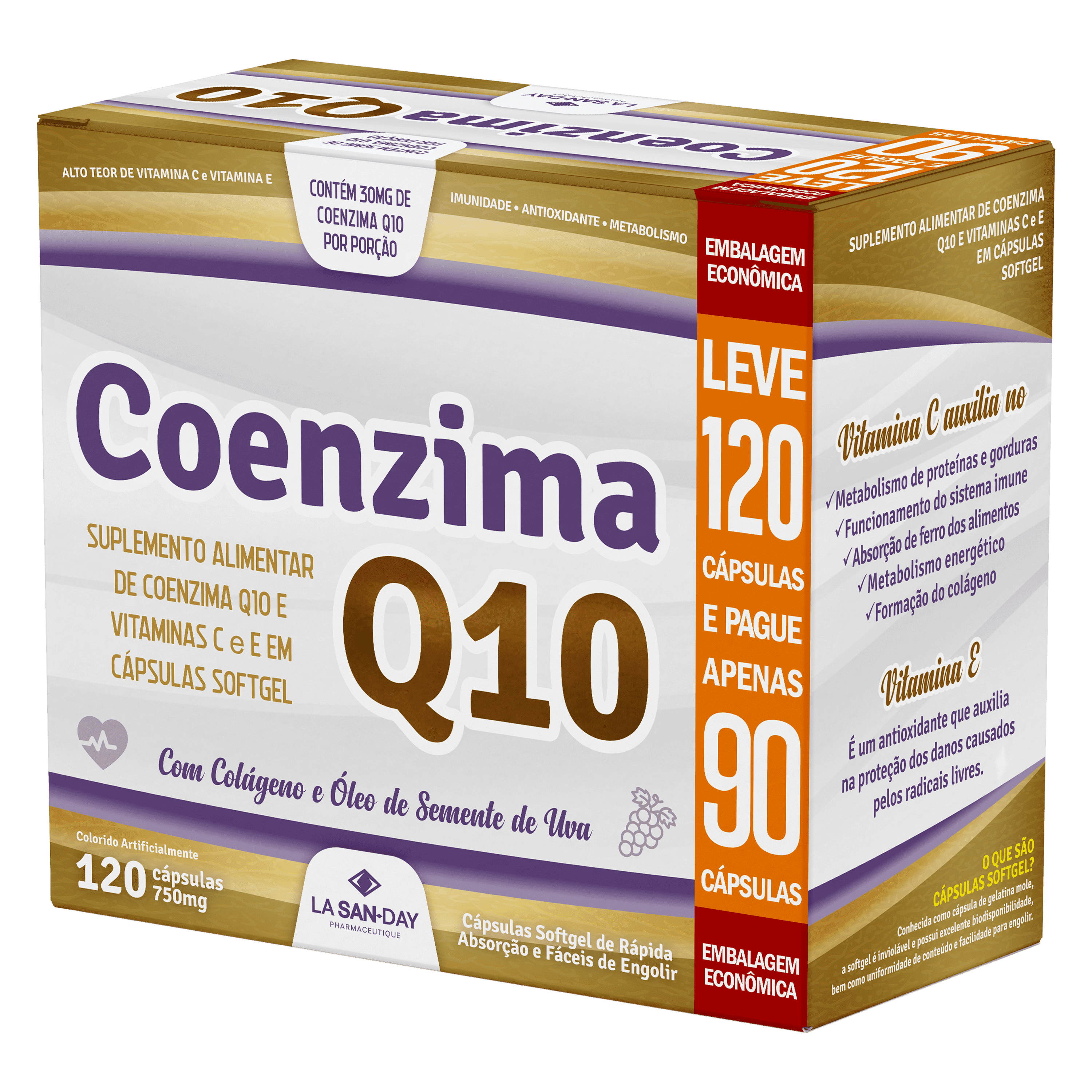 Coenzima Q10 com Colágeno Hidrolisado em Cápsulas