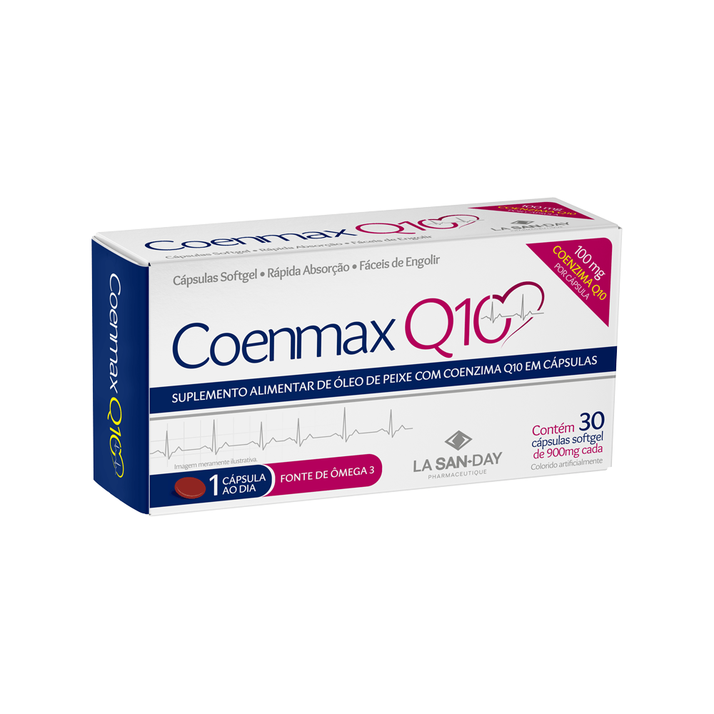 Suplemento de Ômega 3 + Coenzima Q10 30 Cápsulas