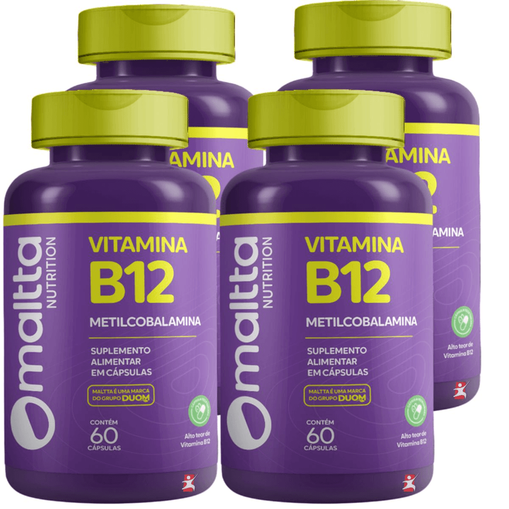KIT 4 VITAMINA B12 METILCOBALAMINA ALTO TEOR MALTTA NUTRITION