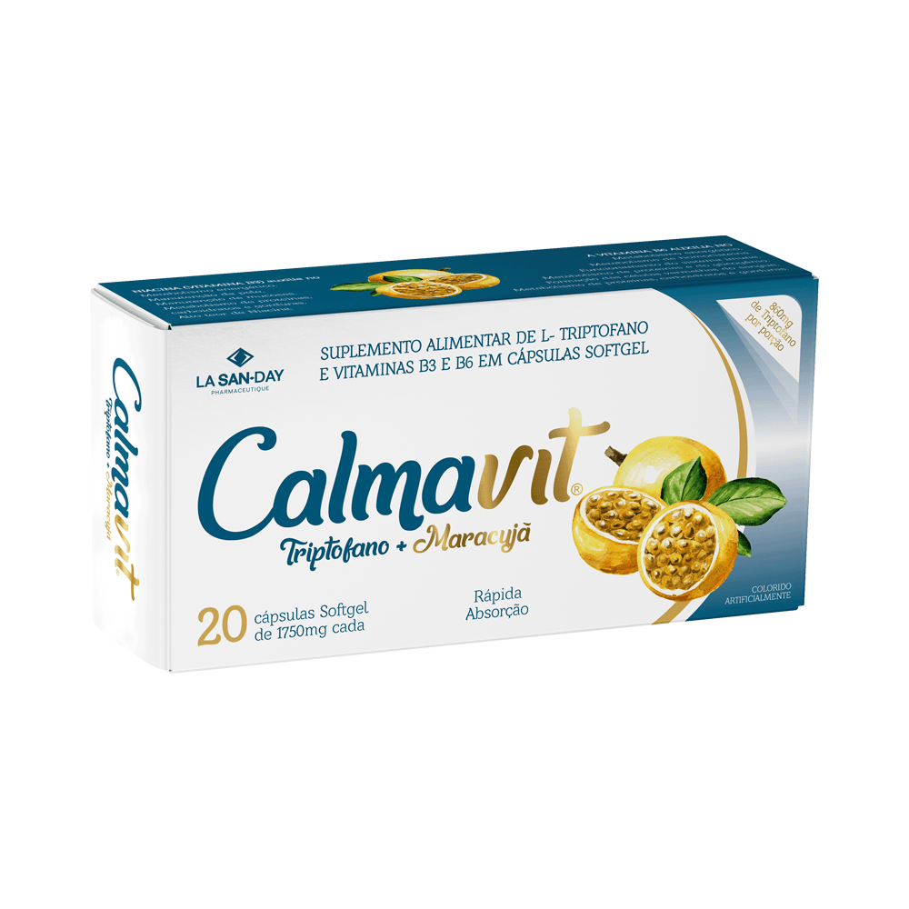 Suplemento De Triptofano, B3 E B6 20 Cápsulas