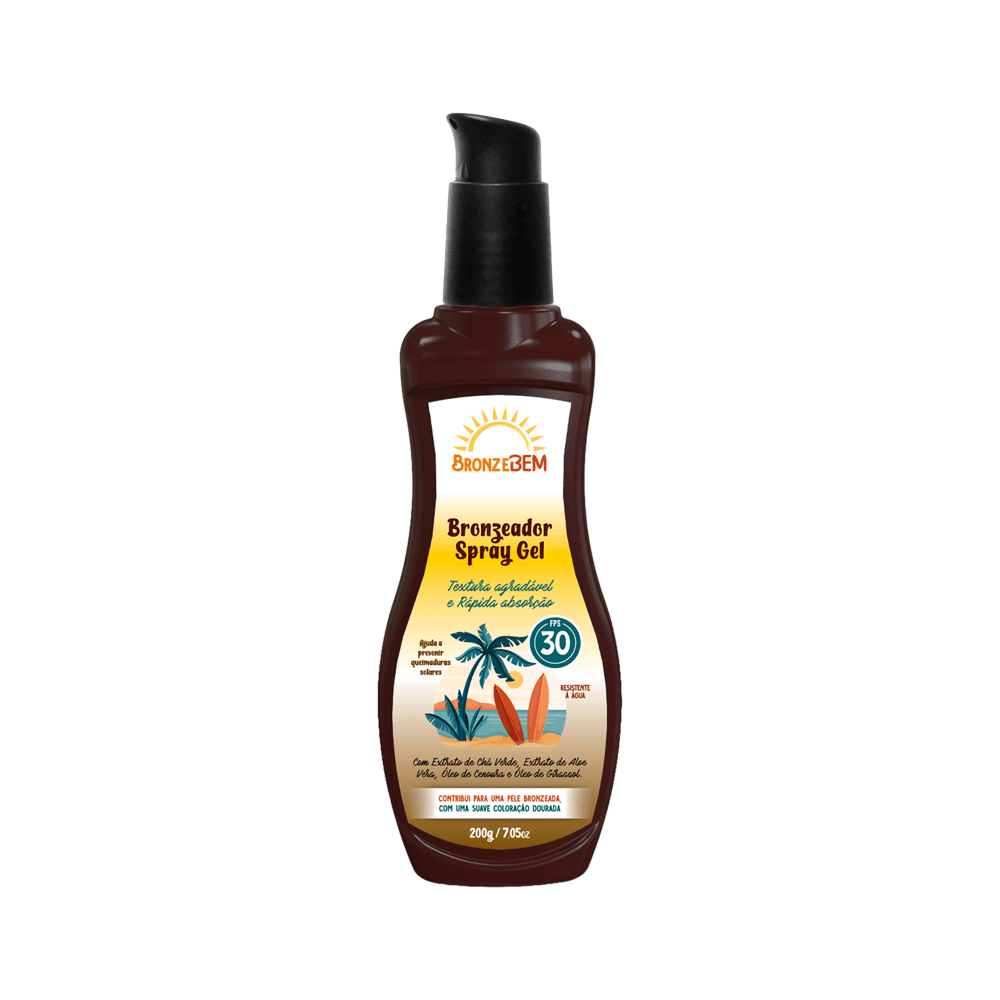 Bronzeador Spray Gel Fps 30 Com Aloe Vera E Óleo De Cenoura