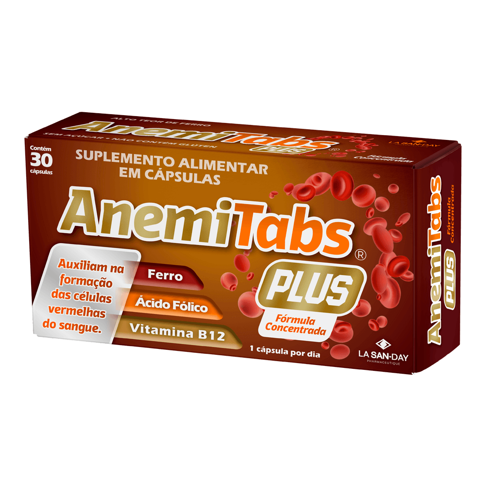 Suplemento Alimentar Anemitabs Plus La San Day 30 Cápsulas