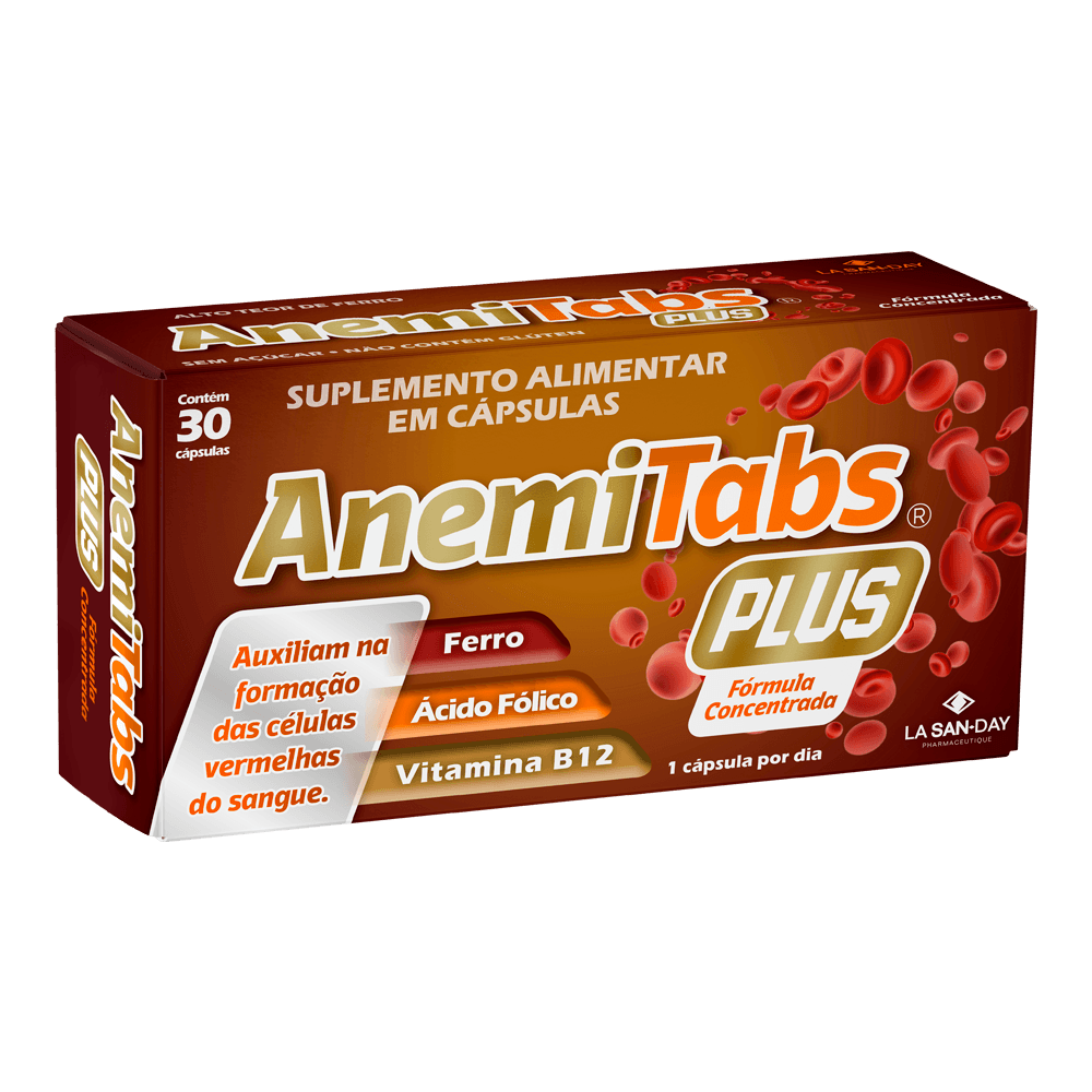 Suplemento Alimentar Anemitabs Plus La San Day 30 Cápsulas