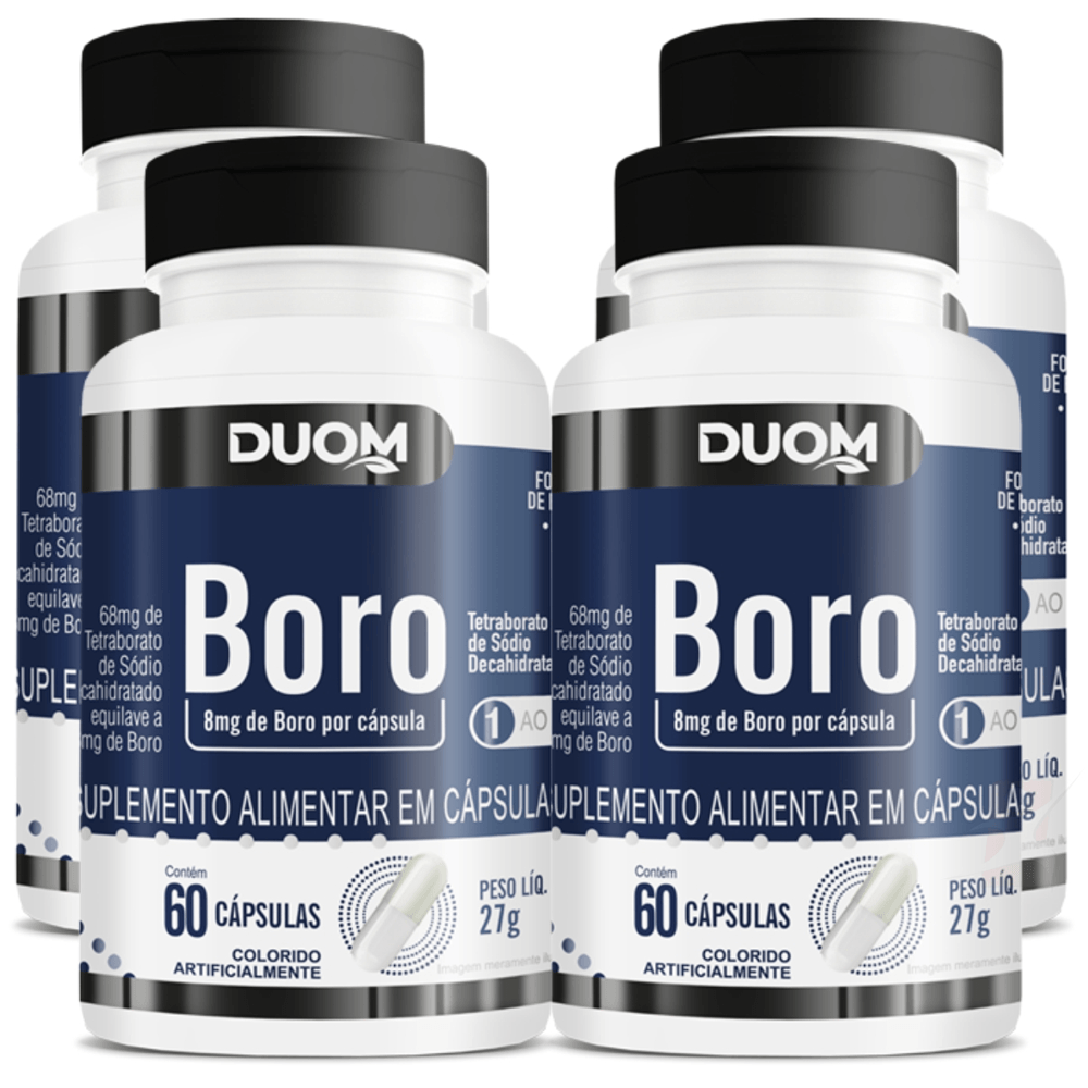 Kit 4 Boro 8mg Por Cápsula 60 Caps Cada Duom