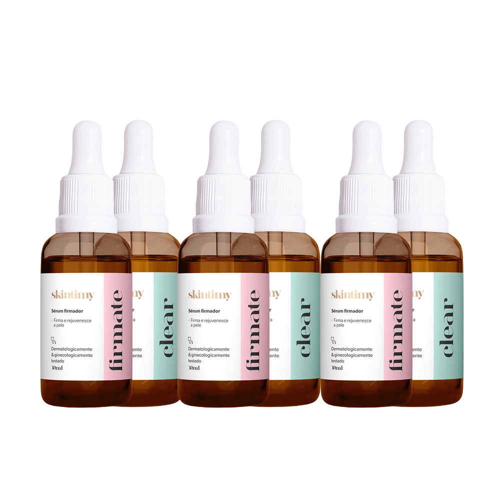 Kit 3 Clear + 3 Firmate Firmador e Clareador Íntimo Skintimy