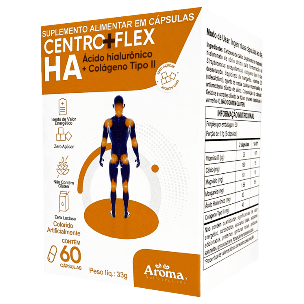Colágeno Tipo II + Ácido Hialuronico 60 caps Centro + Flex HA