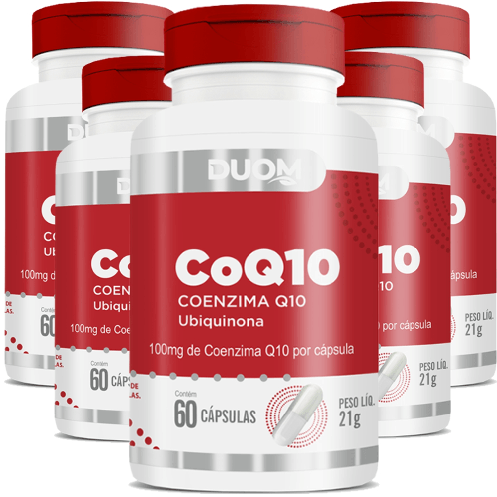 Kit 5 COENZIMA COQ10 UBIQUINONA 60 CAPS CADA DUOM