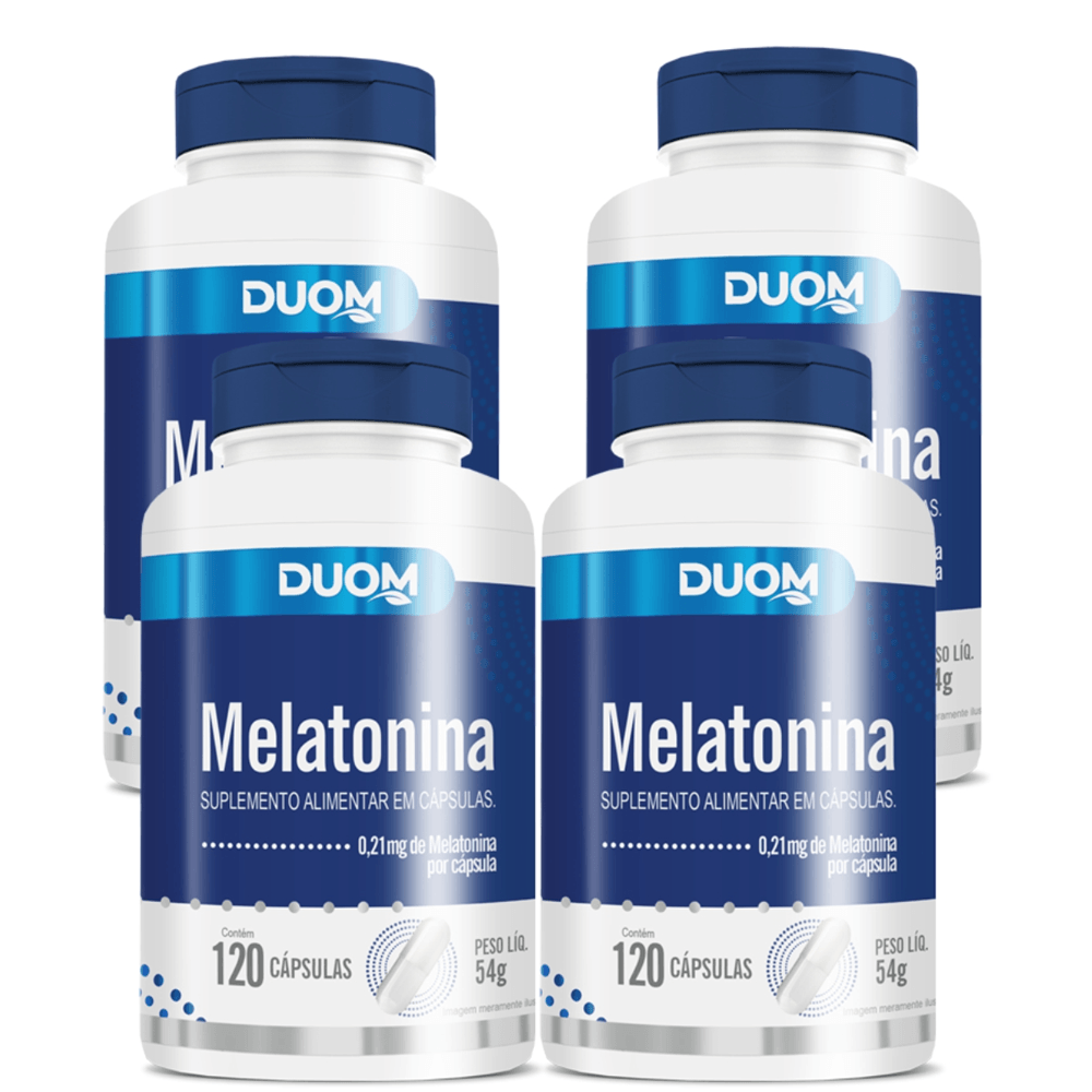 kit 4 MELATONINA PURA 120 CÁPS CADA DUOM