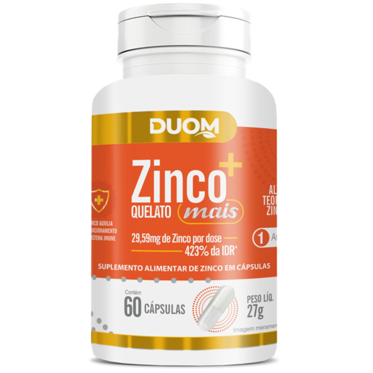 Kit 4 ZINCO QUELATO MAIS ULTRA CONCENTRADO 60 CAPS CADA DUOM