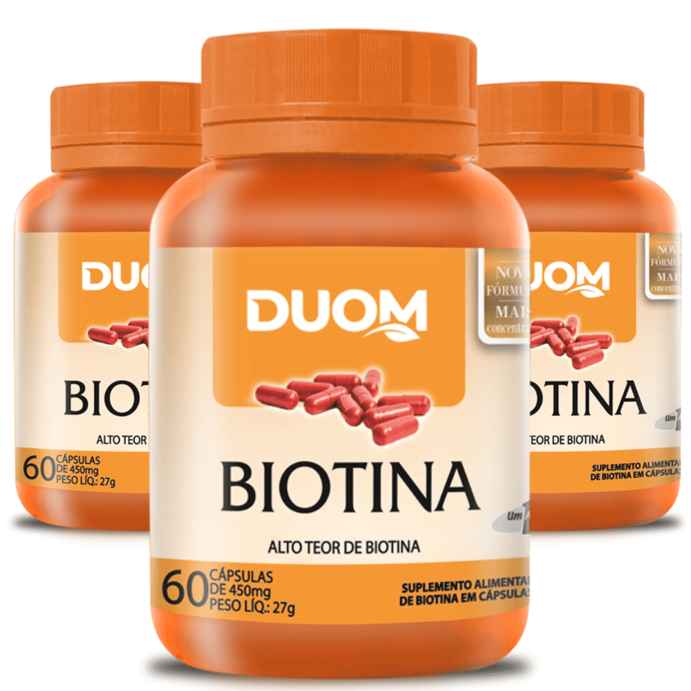 Kit 3 BIOTINA CABELO, PELE E UNHAS 60 CAPS CADA