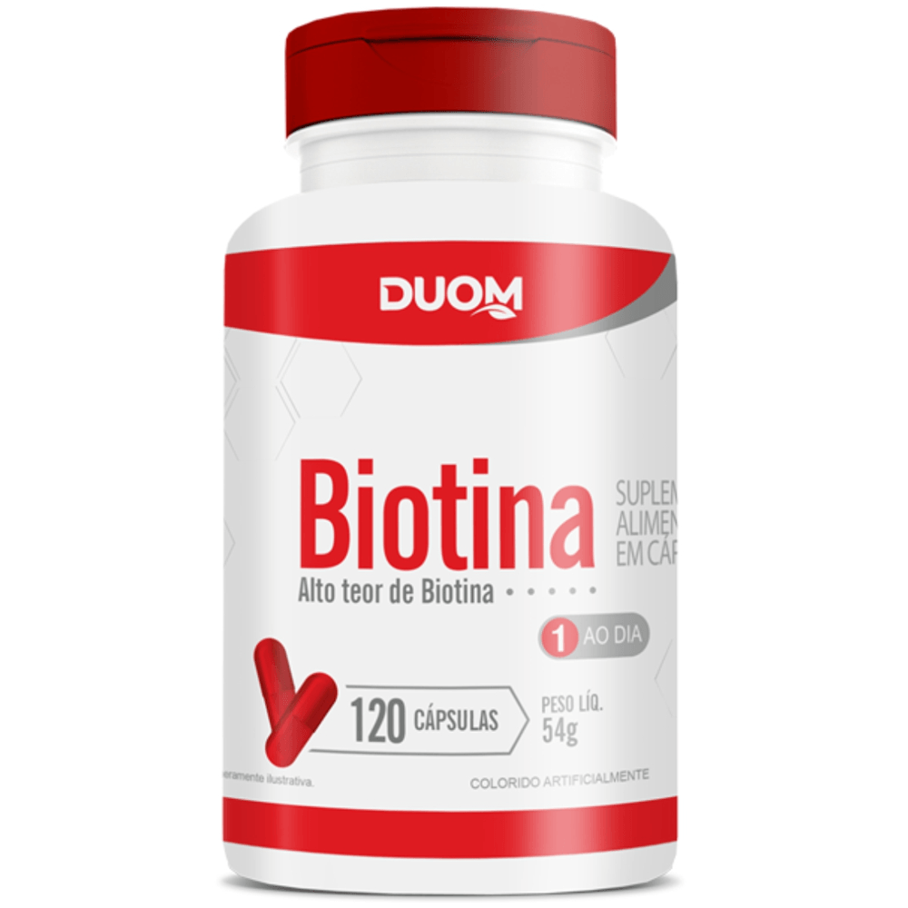 BIOTINA B7 VITAMINA H CABELO, PELE E UNHAS 120 CAPS 140% DA IDR DUOM