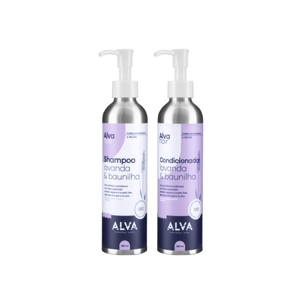 Kit Cabelos Saudáveis 1 Shampoo Lavanda + 1 Condicionador Lavanda
