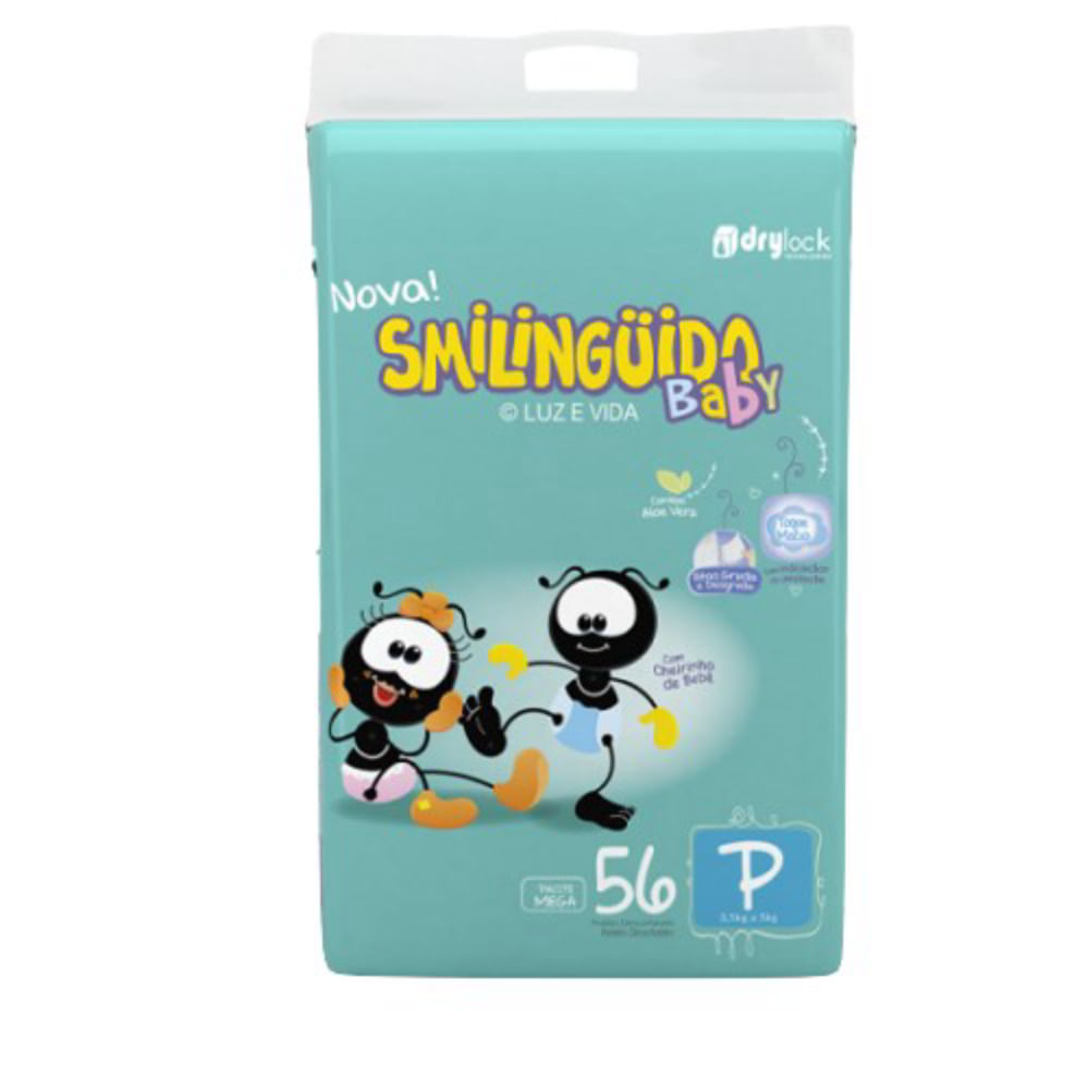 Fralda Smilinguido Jumbinho Mega Tamanho P 56 Unidades