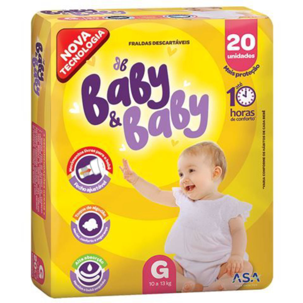 Fralda Baby&Baby Econômica Tamanho G 20 Unidades