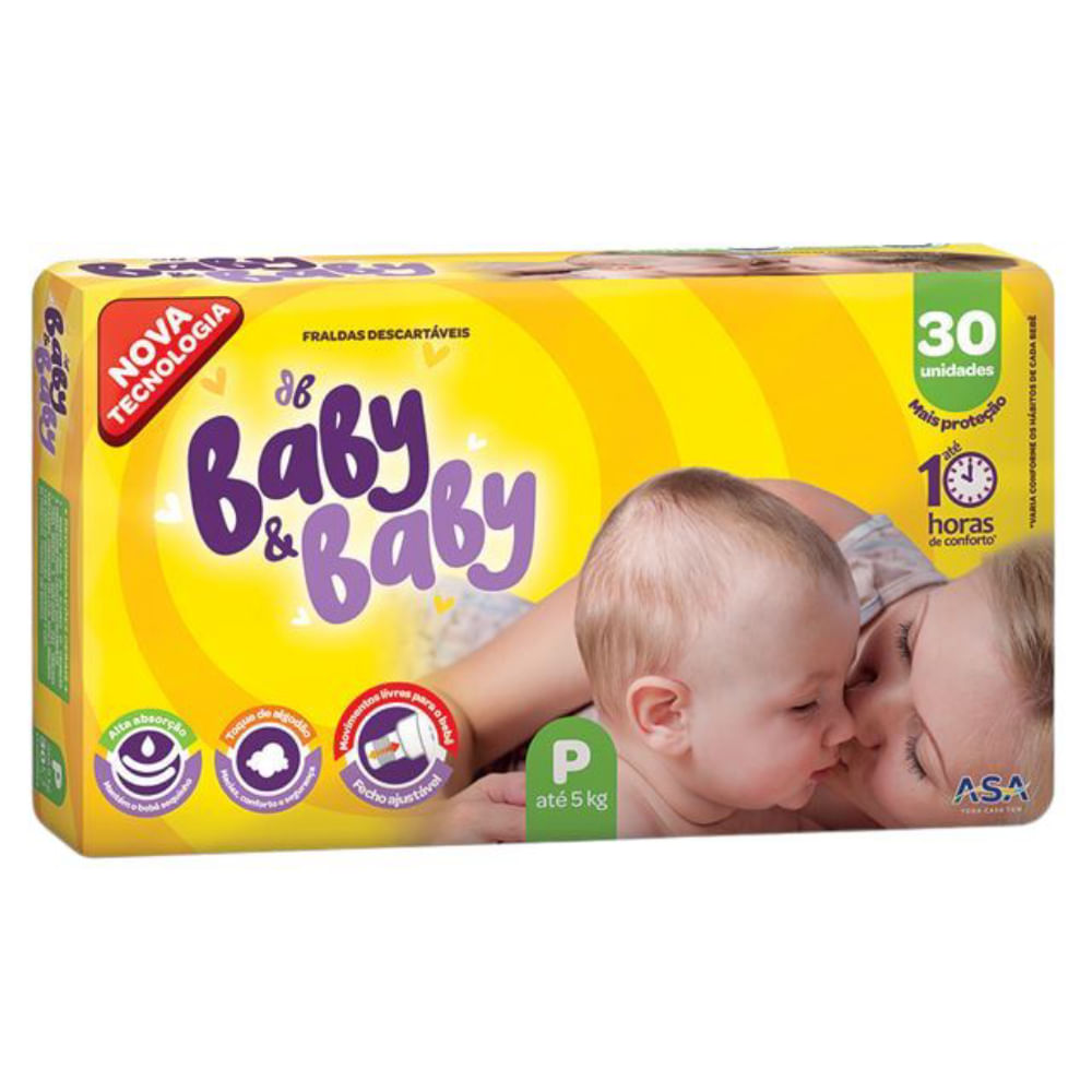 Fralda Baby&Baby Econômica Tamanho P 30 Unidades