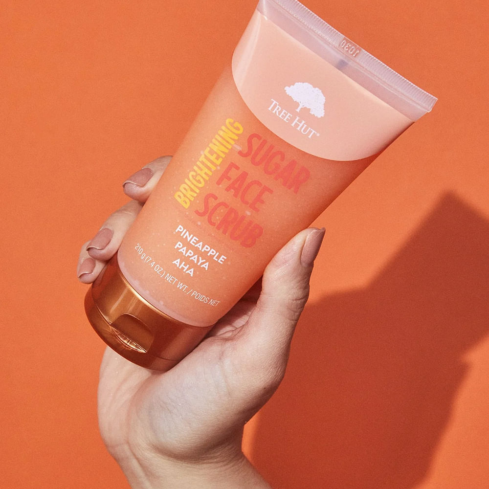 Tree Hut Brightening Pineapple & Papaya Sugar Face Scrub Esfoliante Facial 210g