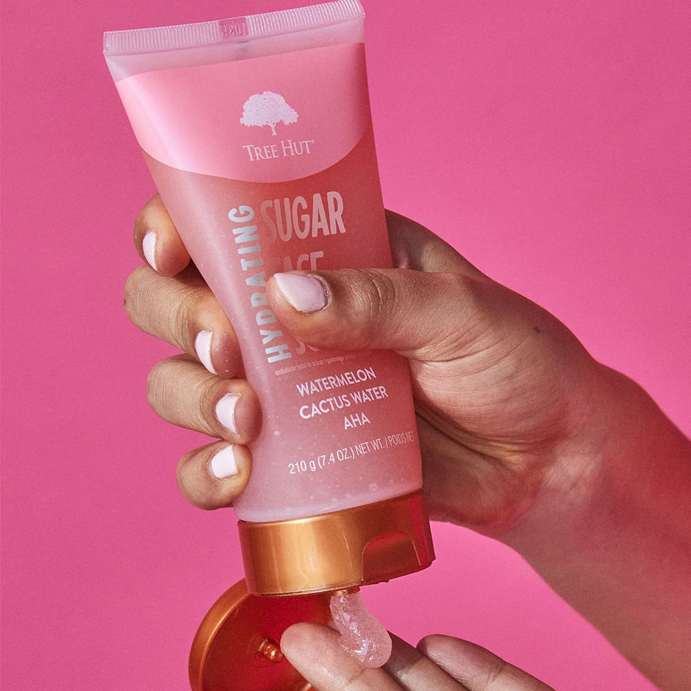 Tree Hut Hydrating Watermelon & Cactus Water Sugar Face Scrub Esfoliante Facial 210g