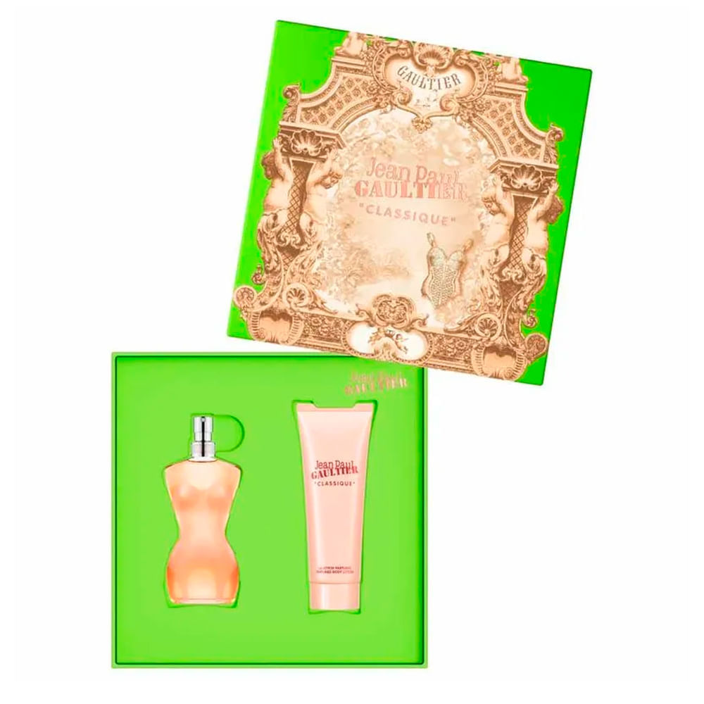 Kit Jean Paul Gaultier Classique Eau De Toilette Perfume Feminino 50ml + Body Lotion 75ml