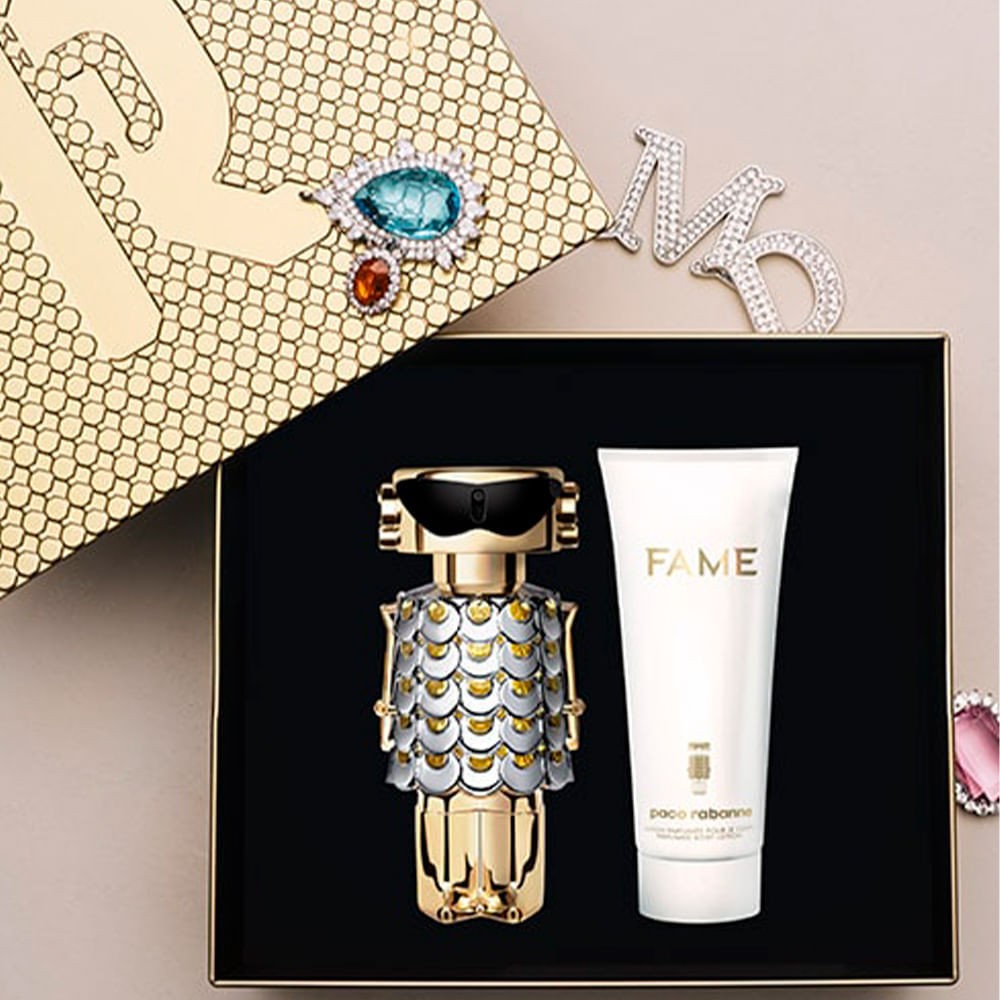 Kit Rabanne Fame Feminino EDP 80ml + Body Lotion 100ml