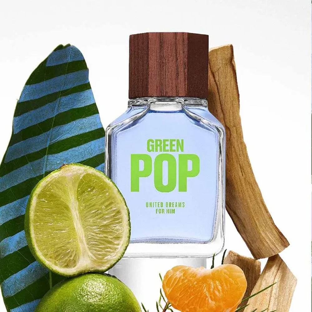 Benetton United Colors Green Pop Him Eau de Toilette Perfume Masculino 100ml