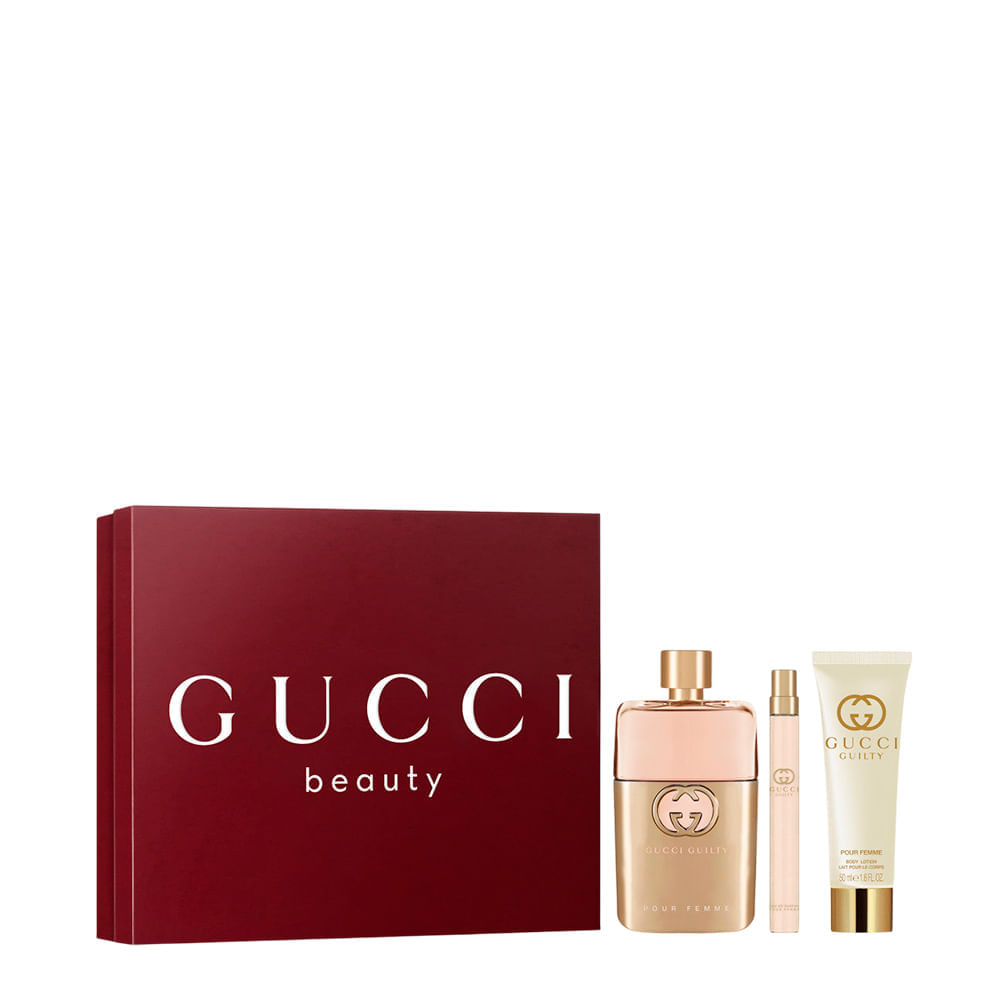 Kit Gucci Guilty  Eau de Parfum 90ml + Body Lotion 50ml +  Travel Size 10ml