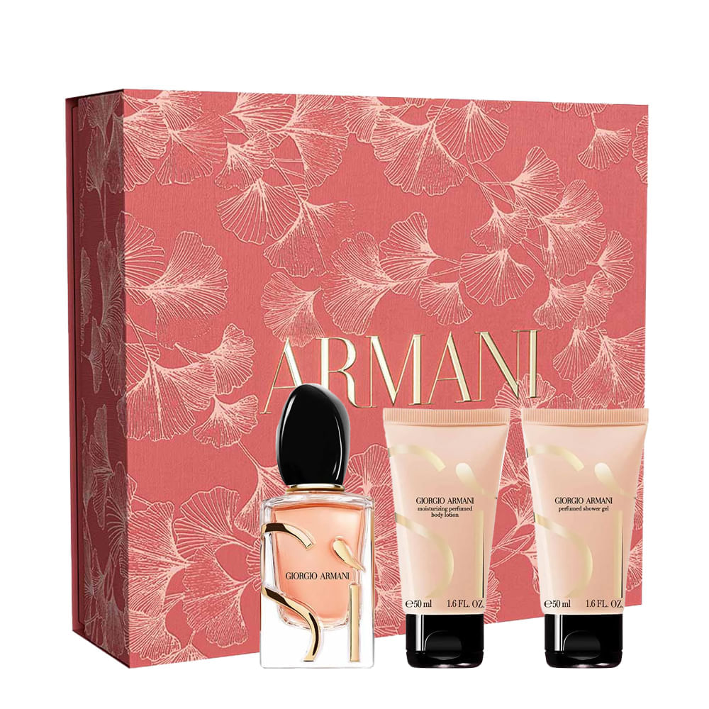 Kit Giorgio Armani Coffret Sí Edp Intense Feminino 50ml + Bl 50ml + Sg 50ml