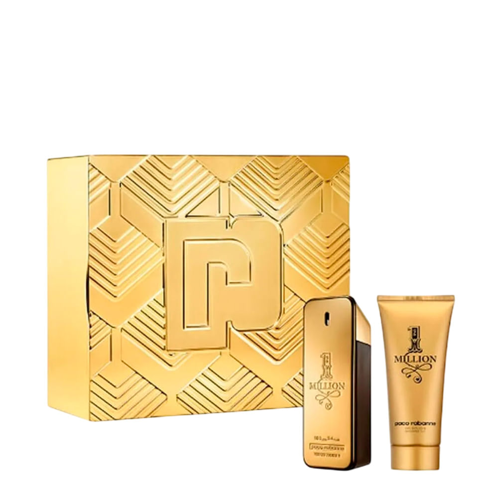 Kit Rabanne 1 Million Gold Masculino Edp 100ml + Shower Gel 100ml