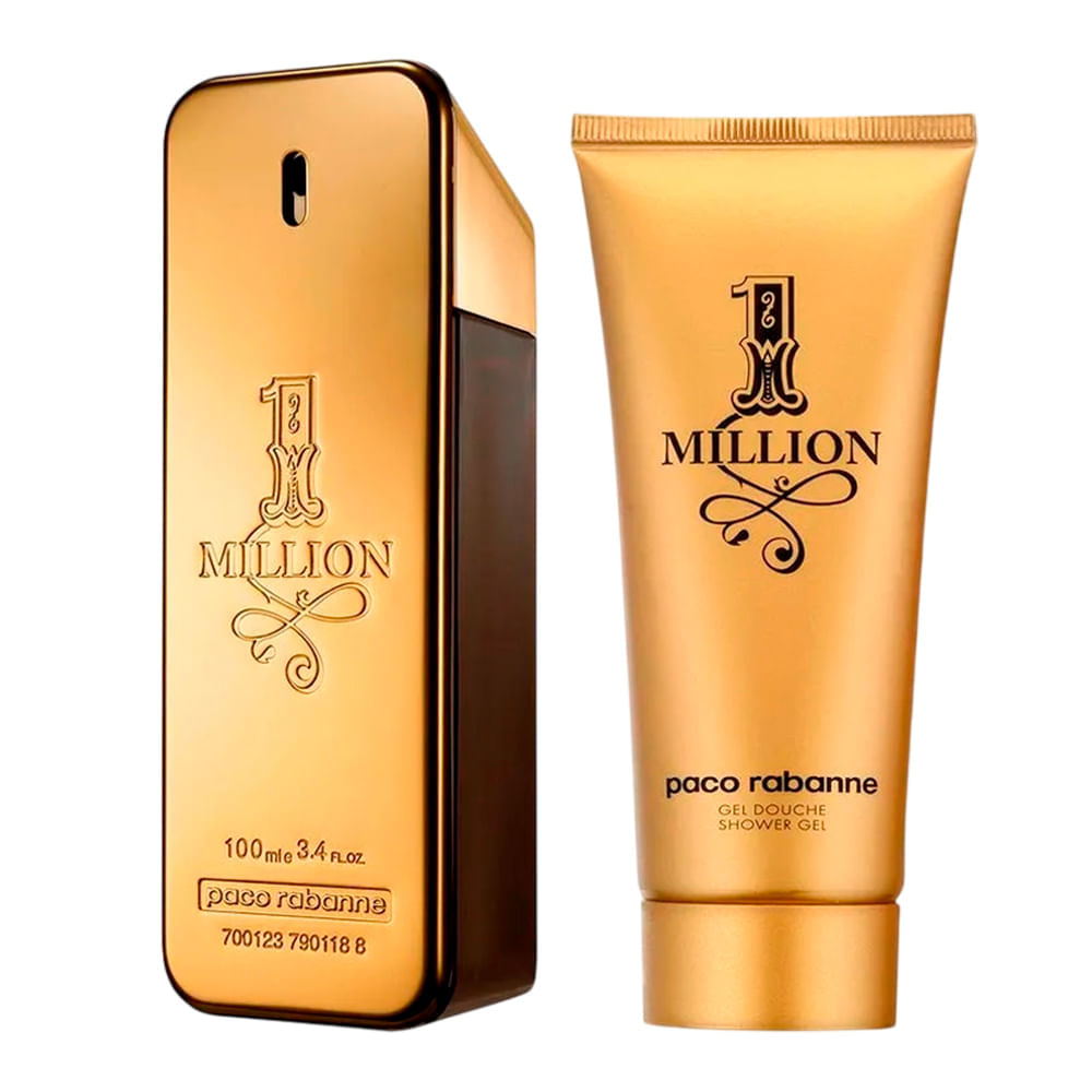 Kit Rabanne 1 Million Gold Masculino EDP 100ml + Shower Gel 100ml