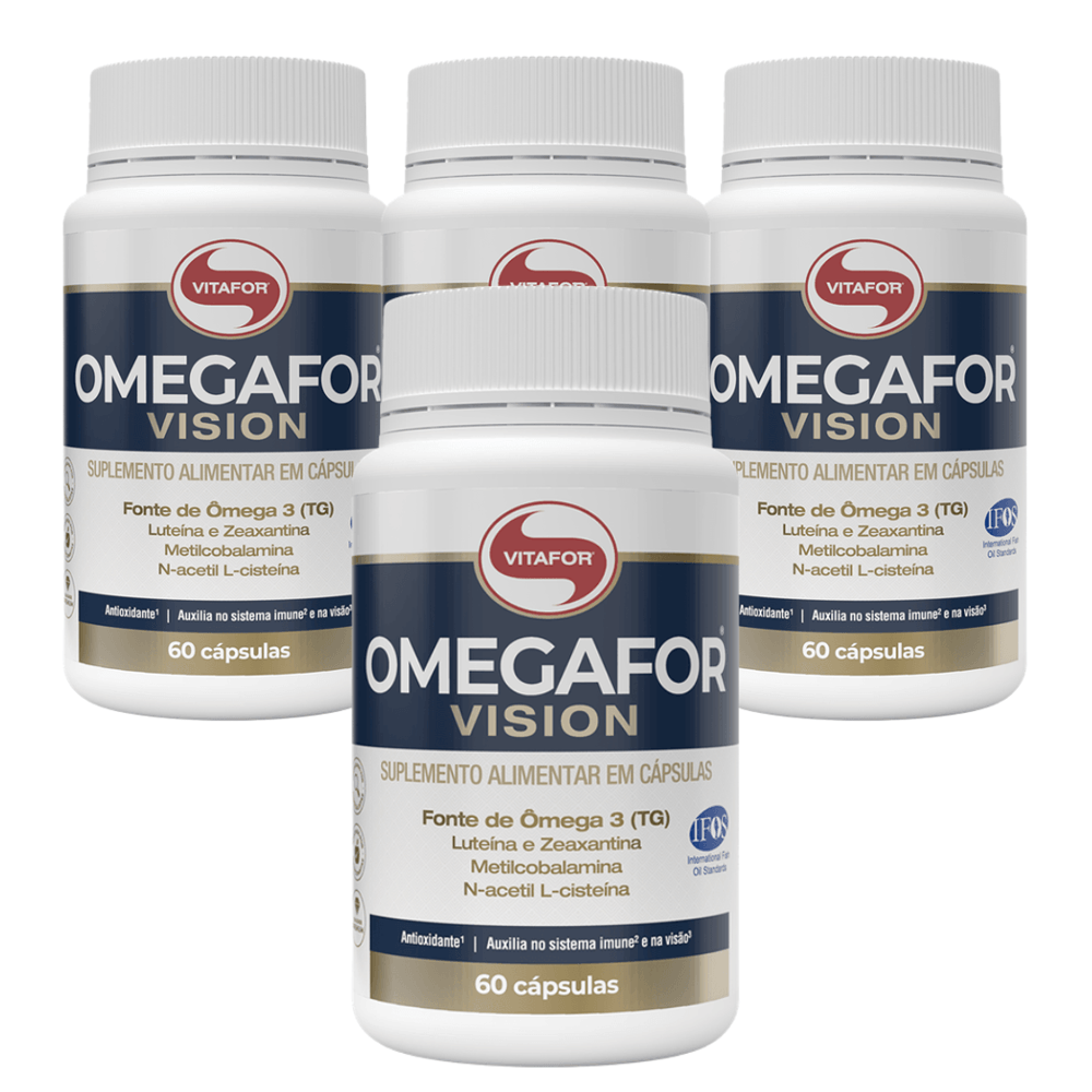 Kit 4 Ômega 3 Omegafor Vision Vitafor 60 Cápsulas