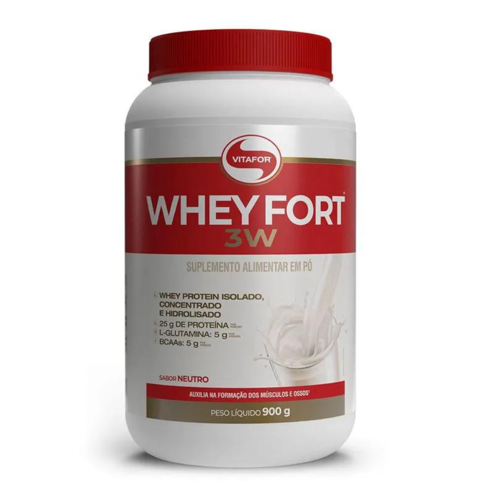Whey Fort 3w Neutro - 900g - Vitafor